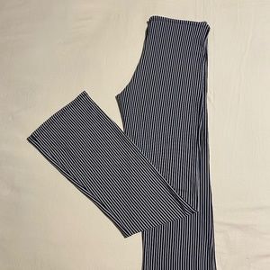 Black and white pinstripe slacks